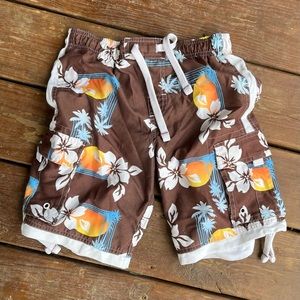 youth small tropical swim trunks